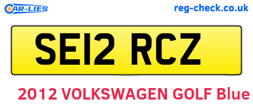 SE12RCZ are the vehicle registration plates.