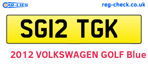 SG12TGK are the vehicle registration plates.