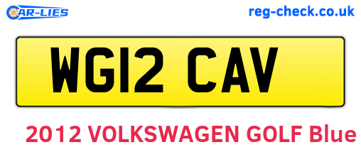 WG12CAV are the vehicle registration plates.