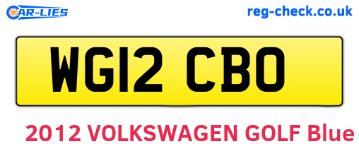 WG12CBO are the vehicle registration plates.