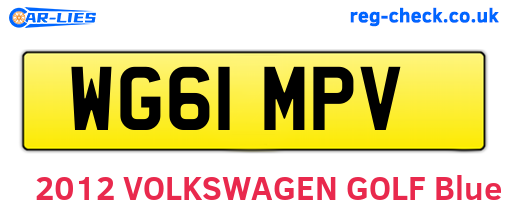 WG61MPV are the vehicle registration plates.