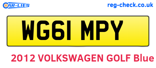 WG61MPY are the vehicle registration plates.