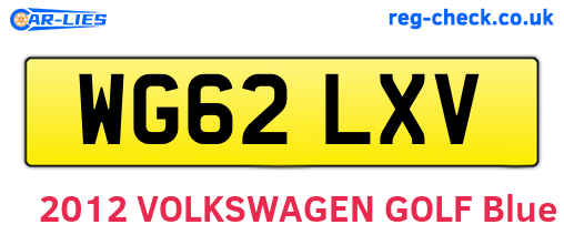 WG62LXV are the vehicle registration plates.
