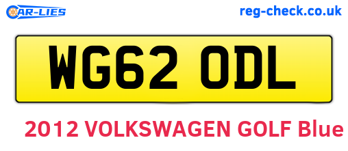 WG62ODL are the vehicle registration plates.