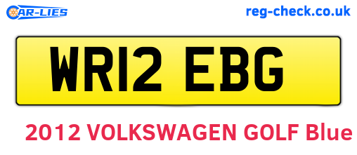 WR12EBG are the vehicle registration plates.