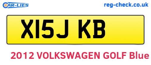 X15JKB are the vehicle registration plates.