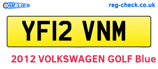 YF12VNM are the vehicle registration plates.