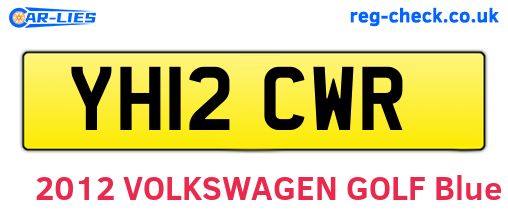 YH12CWR are the vehicle registration plates.