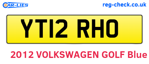 YT12RHO are the vehicle registration plates.