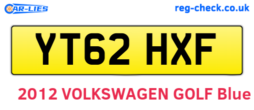 YT62HXF are the vehicle registration plates.