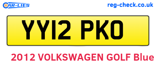YY12PKO are the vehicle registration plates.
