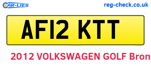 AF12KTT are the vehicle registration plates.