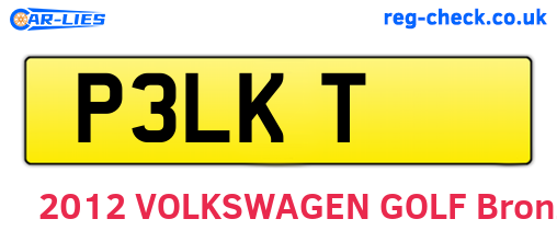 P3LKT are the vehicle registration plates.