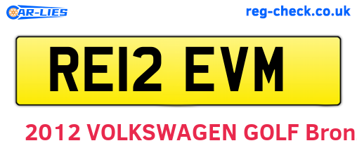 RE12EVM are the vehicle registration plates.