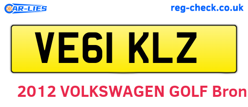 VE61KLZ are the vehicle registration plates.