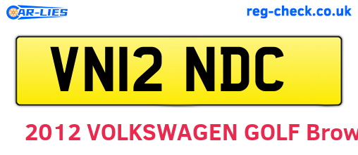 VN12NDC are the vehicle registration plates.