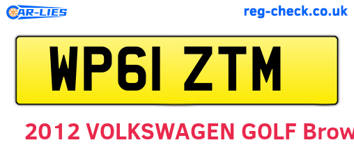 WP61ZTM are the vehicle registration plates.