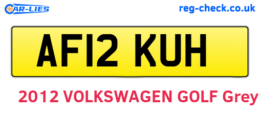 AF12KUH are the vehicle registration plates.
