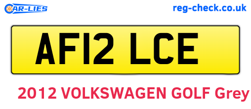 AF12LCE are the vehicle registration plates.
