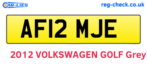 AF12MJE are the vehicle registration plates.