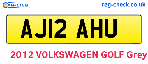 AJ12AHU are the vehicle registration plates.