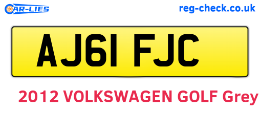 AJ61FJC are the vehicle registration plates.