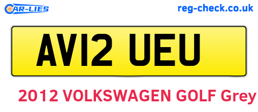 AV12UEU are the vehicle registration plates.