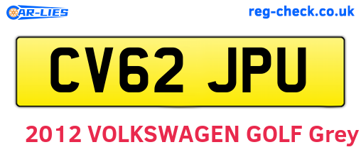 CV62JPU are the vehicle registration plates.