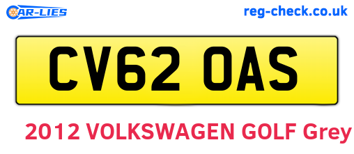 CV62OAS are the vehicle registration plates.