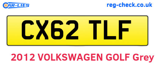 CX62TLF are the vehicle registration plates.