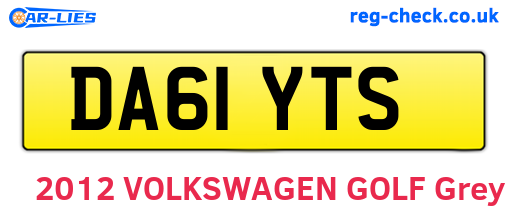 DA61YTS are the vehicle registration plates.