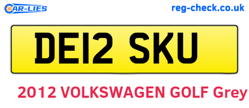 DE12SKU are the vehicle registration plates.