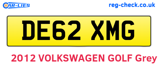 DE62XMG are the vehicle registration plates.