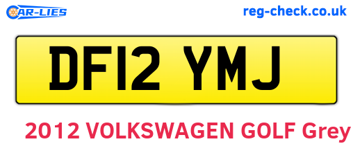 DF12YMJ are the vehicle registration plates.