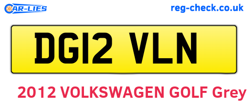 DG12VLN are the vehicle registration plates.
