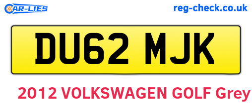 DU62MJK are the vehicle registration plates.