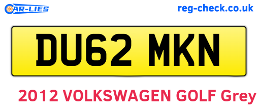 DU62MKN are the vehicle registration plates.