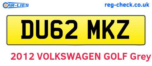 DU62MKZ are the vehicle registration plates.