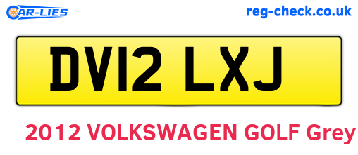 DV12LXJ are the vehicle registration plates.