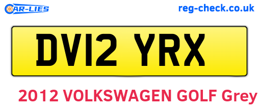 DV12YRX are the vehicle registration plates.