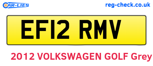 EF12RMV are the vehicle registration plates.