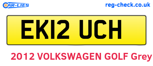 EK12UCH are the vehicle registration plates.