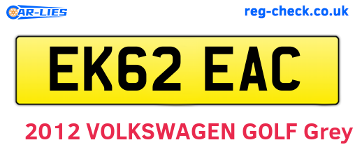 EK62EAC are the vehicle registration plates.