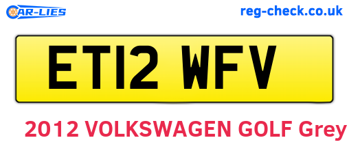 ET12WFV are the vehicle registration plates.