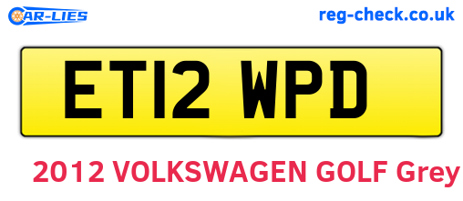 ET12WPD are the vehicle registration plates.