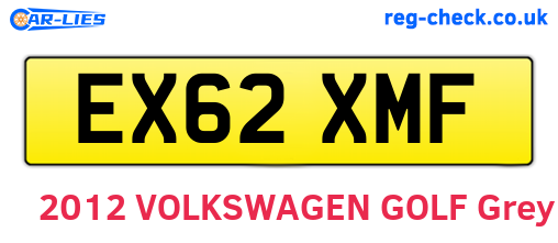 EX62XMF are the vehicle registration plates.