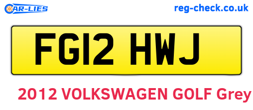 FG12HWJ are the vehicle registration plates.