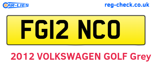 FG12NCO are the vehicle registration plates.