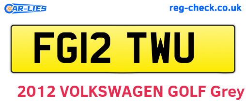 FG12TWU are the vehicle registration plates.