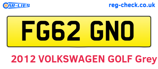 FG62GNO are the vehicle registration plates.
